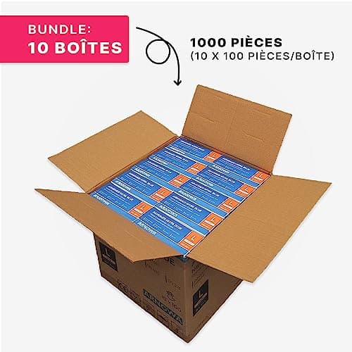 ARNOMED Gants nitrile taille L, gant nitrile bleu, 1000 pièces gants jetable non poudrés & sans latex, gants de cuisine et mecanique jetables, gant en nitrile jetables en XS, S, M, L, XL & XXL