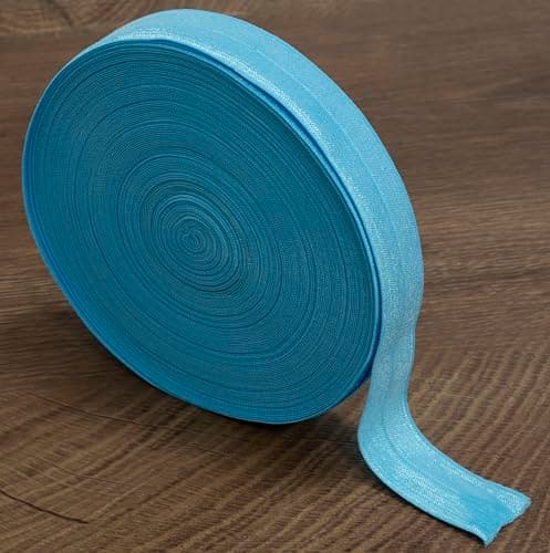 AERZETIX - C70266 - Rouleau d'élastique biais 18 m - largeur 20 mm - couleur bleu clair - en polyester et élasthanne - confection mercerie couture vêtements tissu artisanat