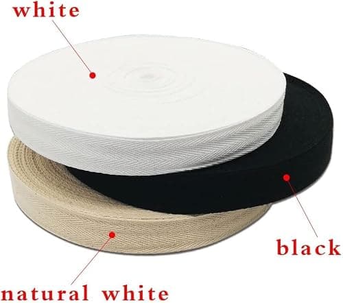 Biais de Coton 10mm 45m Rouleau de Ruban en Coton Noir pour Travaux Manuels Confection Bordures Soyeuses