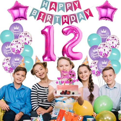 Ballons anniversaire 11 Rose,Ballon 11 ans anniversaire fille,Décoration anniversaire 11 Rose,Ballon 11 ans anniversaire Rose,Décoration fête 11 ans fille,11 ans Topper de Gâteau Rose