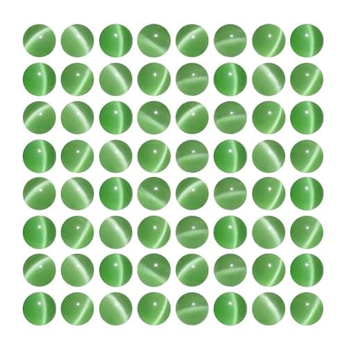 MJDCB 180 pièces Petites Perles Oeil de Chat Vert Clair 6mm Perles de Cristal Ronde Vrac pour La Fabrication de Bijoux Bracelets Boucles D'oreilles Colliers Accessoires