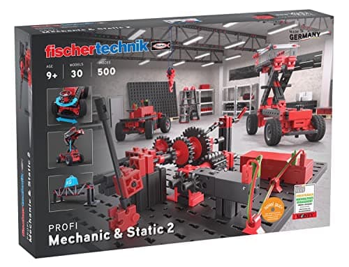 fischertechnik Mechanic & Static 2, 536622 – kit de Construction pour Enfants, Jeu éducatif, 30 modèles, à partir de 9 Ans, Noir