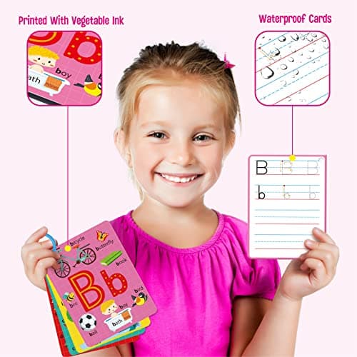 31 Cartes Flash de l'alphabet, Impression Recto Verso Lettres effaçables à Sec Mots à Vue et Cartes d'apprentissage des Chiffres Cartes de Pratique de traçage des Lettres pour l'école Maternelle