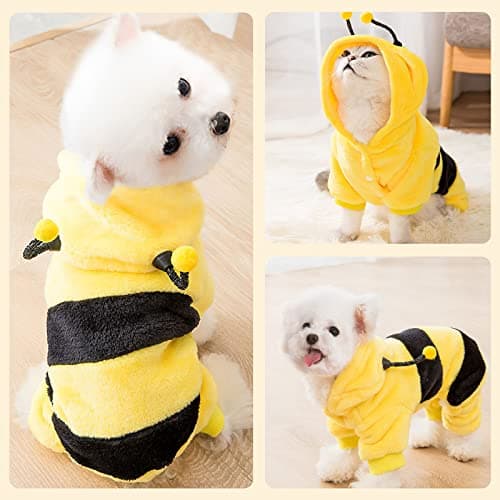 Galatée Combinaison pour Petit Chien, Vêtements pour Animaux De Compagnie Mignons Manteau Chaud d'hiver pour Animaux De Compagnie De Petite Et Moyenne Taille, Manteaux De Chiot(XS, Ours d'amour