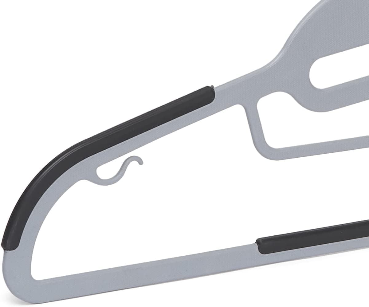 Amazon Basics Cintres en plastique enduit de caoutchouc, 50 pièces, gris