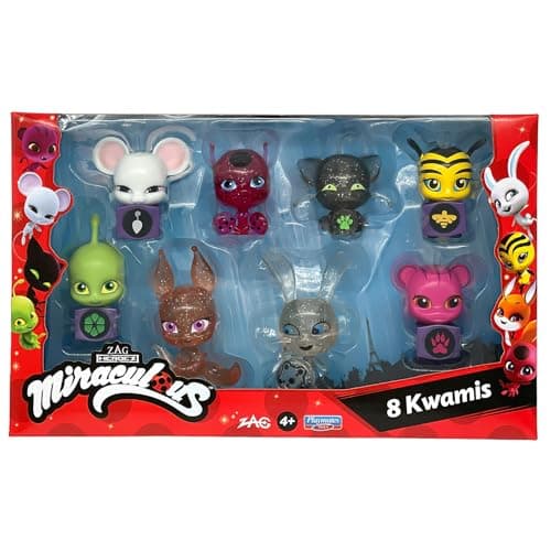 Bandai - Miraculous - Pack de 8 kwamis – Collection de Mini-Figurines Miraculous - Coffret 8 Kwamis - Figurines Petits Personnages Mignons Miraculous Ladybug - Jouet Enfant 4 Ans et + - P50532
