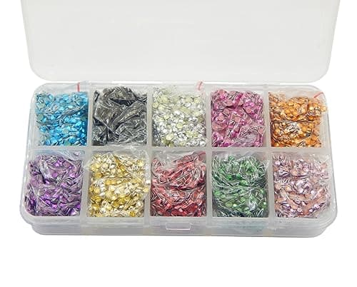 Perlin Hotfix - Lot de 20 000 rivets métalliques - 10 couleurs - Avec boîte de rangement - Rhinestuds Octagon - Thermocollants - À repasser - 2 mm