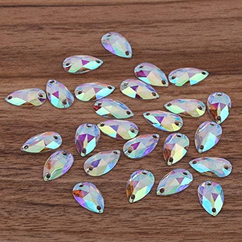 200 pièces couture goutte forme coudre sur résine flatback avec Double trous pour bricolage vêtements chaussures ceinture sacs(multicolore)