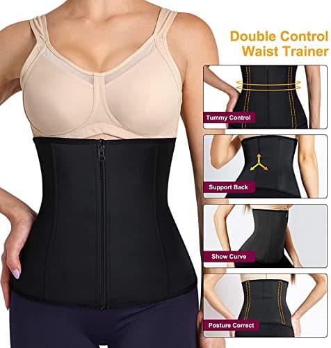 Gaine Amincissante Ventre Plat Femme Corset Minceur Serre Taille Body Sculptant Femme Gainant Ceinture Amincissante, Noir,M