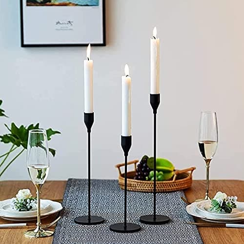 Chandelier Bougeoir Noir pour Bougies: Hewory 10pcs Chandelier Doré Centre de Table pour fête de Mariage, dîner, Accessoires décoratifs