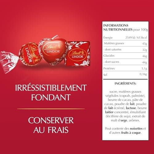 Lindt - Calendrier de l'Avent LINDOR - Assortiment de Chocolats au Lait - Cœur Fondant - Idéal pour Noël, 268g
