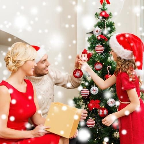 Arbolisse Boule de Noel Decoration Sapin Noel, 16PCS Decoration Noel Sapin, Boule de Noel Blanche et Rouge, Boules de Noël Decoration Noel Interieur