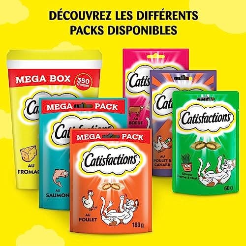 Catisfactions Friandises pour Chat – Saveur Herbe à Chat – Récompenses pour Chats Adultes et Chatons – 60 g (Lot de 6)
