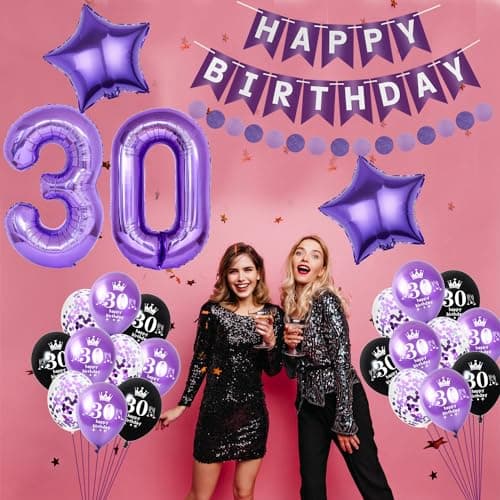 Décoration fête 11 ans violet, Décoration 11 anniversaire fille violet, Ballon 11 anniversaire violet, Décoration gâteau anniversaire 11 ans, Ballons 11 ans fille anniversaire violet noir