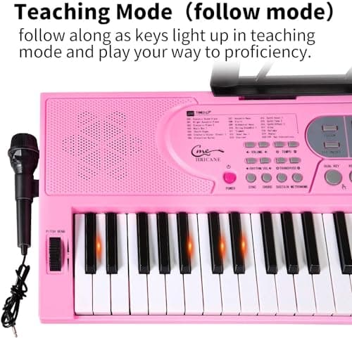 Hricane 61 touches clavier de Piano avec Microphone Piano Note autocollant alimentation support de musique électronique numérique clavier cadeau pour débutant garçons filles