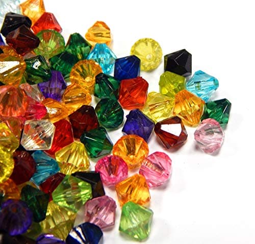 Lot de 400 perles de plastique de luxe en plastique 8 mm – Lot de 2 cônes de perles pour bricolage D806