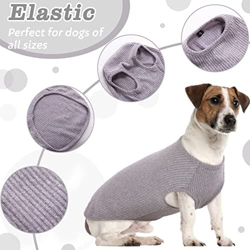 Hjumarayan Tee Shirt Chien - Pull Rayé pour Chien Sweat Chien Fin Pull Chien, Vetement pour Chien Chat T Shirt Chien Tee Shirt Chien Ete T Shirt pour Chihuahua Yorkshire Terriers (Gris XS)