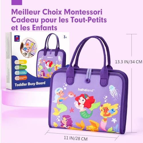 hahaland Busy Board Jouet Sirène Montessori pour Enfant 2 3 4 5 Ans 5 Couches Planche pour Fille de 3 Ans Cadeau pour Enfant Fille 2 3 4 5 Ans