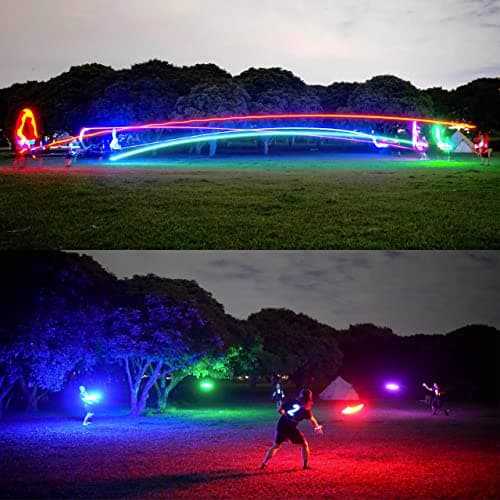 TOSY Disque Volant 16 Millions de Couleurs RVB ou 36 LED, Lumineux, Modes Intelligents, Auto on/Off, Rechargeable, Anniversaire, Cadeau de Noël pour Hommes/Garçons/Adolescents/Enfants, Frisbee 175g