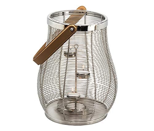 EDZARD Porte-Bougie/Bougie Chauffe-Plat Denver, en Acier Inoxydable nickelé, Hauteur 21 cm, Convient aux lanternes