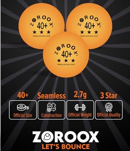 ZOROOX High-Performance 3 étoiles Table Balls Pack de | 9, 18, 36 ou 72 | Orange ou Blanc | 40+ balles de ping-Pong de classement de compétition ABS (Pack de 9 balles, Orange)