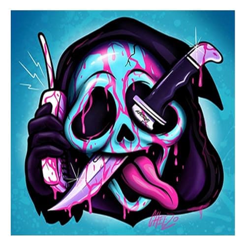 DCIDBEI 30X30CM DIY 5D Diamond Painting Skull Crâne, Petite Mort de Broderie Diamant Kit Complet Rond Adultes, Tableau Diamant Squelette, Décoration Chambre des Enfants Craft Artisanat Art