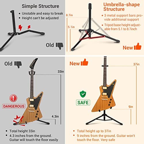 CAHAYA Support universel pour guitare acoustique avec support de manche pour guitare acoustique, électrique, classique et basse 2Pack CY0287