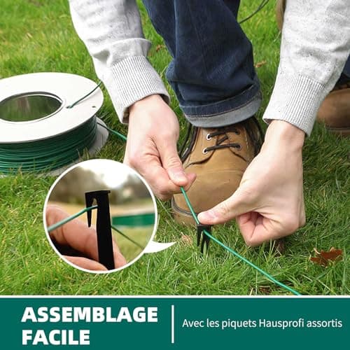 HAUSPROFI Cable Robot Tondeuse 100M Universel Compatible, Fil robot tondeuse, Câble périphérique en cuivre étamé de qualité, Câble pour robots tondeuses de Husqvarna,Worx,Gardena,Bosch,Yard Force etc
