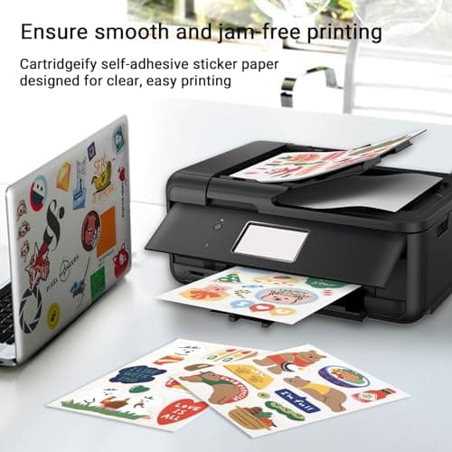 Cartridgeify A4 Papier Autocollant Mat Imprimante, 30/feuilles,1 étiquette par feuille, 210 x 297 mm, pour imprimante laser et jet d'encre