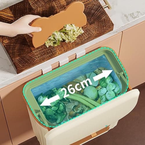 Générique Poubelle de cuisine, poubelle murale - Poubelle couverte pour camping-car - Sac poubelle avec compartiment de rangement, panier à déchets Design pour armoire, salle de bain, camping-Car