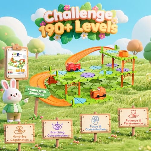 fygurso Jeux de société DIY STEM pour Enfants, Jouets Road Builder et Labyrinthe,Casse-tête Montessori pour 4-12 Ans, Stimulent l'intelligence, Cadeaux préscolaire
