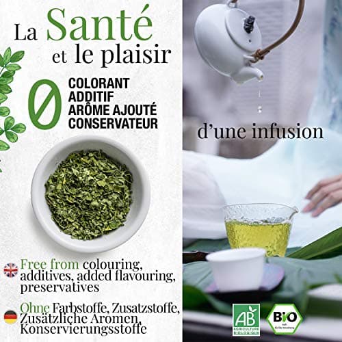 ORIGEENS INFUSION BIO 100g, MORINGA FEUILLES SECHEES The en vrac sans théine, Tisane Revitalisante