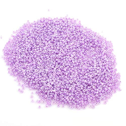 Lot de 6 500 perles de rocaille en verre Ceylan 2 mm 10 couleurs 11/0, perles poney, perles de Ceylan, perles de rocaille (violet)