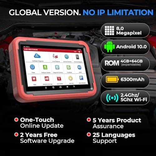 Launch X431 Pros V+ Valise Diagnostic Auto (Identique au X431 V+), Programmeur de clé, Codage ECU, 35+ Reset, AutoAuth pour FCA SGW, OEM Full System Car Diagnostic, Outil de Scan Bidirectionnel