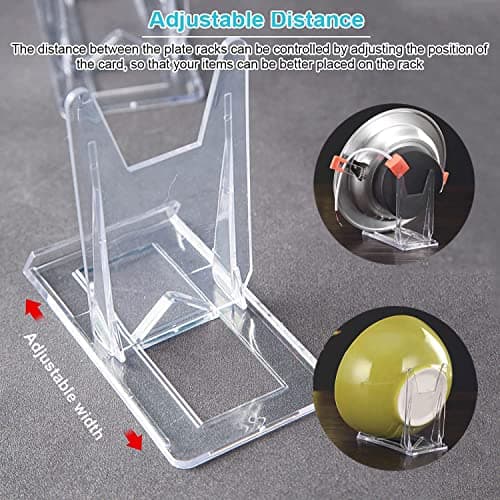 XSEXO 12 PCS Support de Présentation Réglable Transparent Supports de Plaque Affichage en Plastique Chevalets Transparents Présentoir de Livre pour Menu, publicité, Assiette, Photo