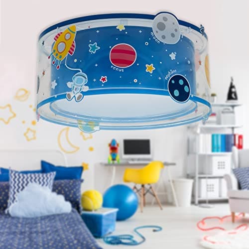 Dalber Plafonnier enfant Planets planètes système solaire Bleu, 41346, E27