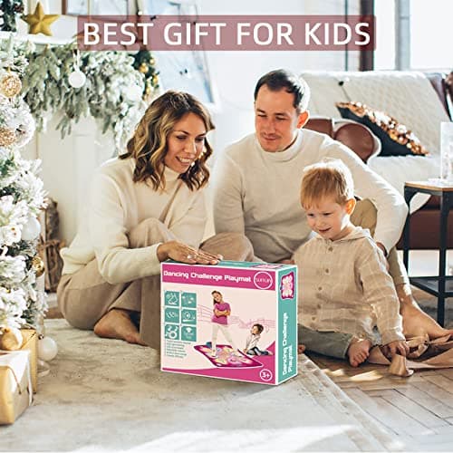 SUNLIN Tapis de Danse - Jeu de Danse Cadeau pour Enfants Filles - Tapis de Danse avec Lumières LED, Volume réglable, Musique intégrée, 3 Niveaux de Défi (3-12 Ans)