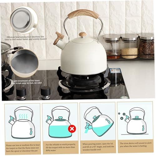 Peosaard Thé à thé sifflant pour cuisinière, sifflet à thé Bouilloire 2.1qt Induction bouilloires