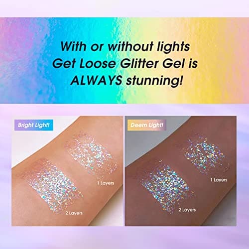 KTouler Paillettes pour le corps, le visage, 2 couleurs, paillettes holographiques pour cheveux, yeux, ongles, lèvres, maquillage, paillettes