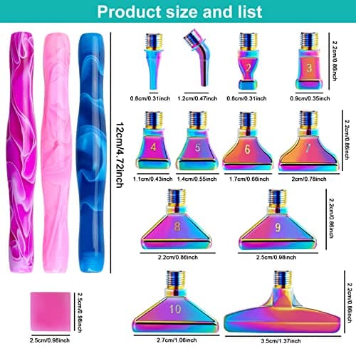 Souarts Kit de stylos de peinture diamant 5D à faire soi-même, kit d'accessoires de peinture diamant avec plusieurs têtes de stylo de rechange