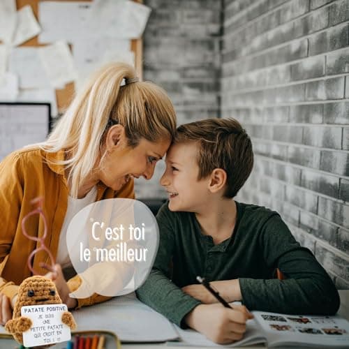 Patate Positive Cadeau Original & Amusant Decoration Maison | Idee Drole | Anniversaire Fille Garcon Ado Femme Homme Couple | Objet Collegue Bureau | Fete Enfant Parent | Peluche Fun & Motivation