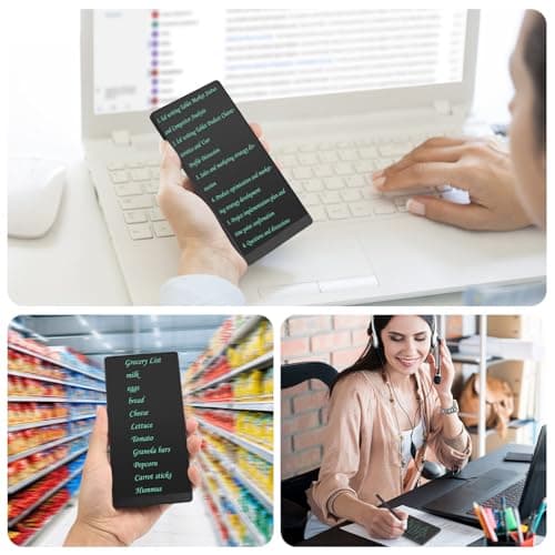 Czemo Double-écran Tablette D'écriture LCD pour Adultes 6,5 pouces + 6,0 pouces, Lignes D'écriture HD de 0,5 mm,Tableau Numérique pour Bureau, Mémo, Agenda