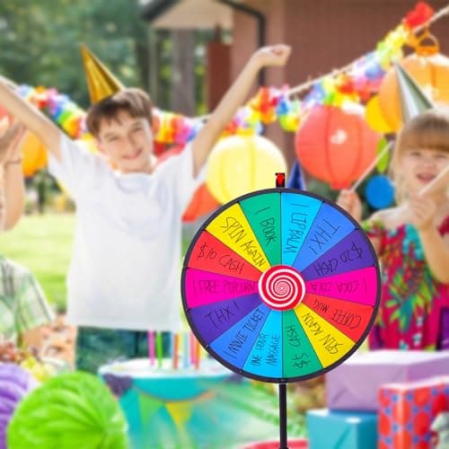 SOARS Roue de la Fortune 24", Hauteur Réglable de 111-157 CM, Personnalisable avec Marqueur pour Tableau Blanc et Éponge, pour Jeux de Mots, Famille (60 CM, 14 Emplacements)