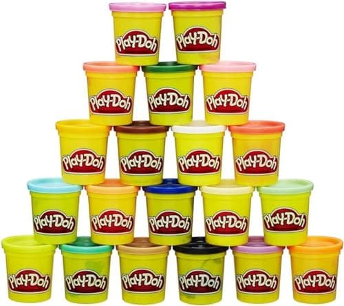 Play-Doh, 20 Pots de Pâte à Modeler avec des Couleurs Différentes, Jeu Éducatif pour Filles et Garçons dès 2 ans, Cadeau pour Anniversaire, Jouet de Noël pour Enfants, Activité Créative