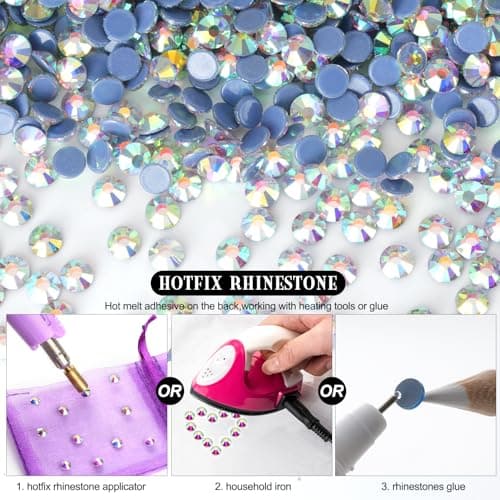 YHMQ DU Hotfix strass en vrac 10,000 cristal Hotfix strass pour artisanat vêtements bricolage décoration ClearAB SS10 2.7-2.9mm