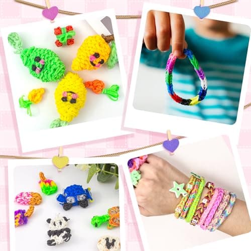 Uolifrem 2800+ Elastiques Bracelet Kit, 32 Couleurs Bracelet Elastique Enfant Kit, Loom Bands avec Accessoires, Élastiques de Bricolage pour la Fabrication de Bracelets, Cadeau pour Filles et Garçons