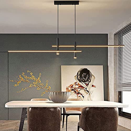 Suspension LED Table à Manger Lampe LED Lampe à Suspension Dimmable avec Télécommandée Lustre Salon Cuisine Plafond Bureau Salle à manger Restaurant Cuisine Décor Plafonnier Luminaires