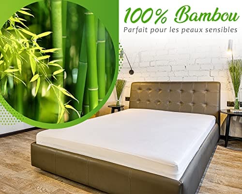 Comfier Sleep Protege Matelas 90x190 Anti-Acarien 100% Fibre de Bambou Impermeable Alese 90x190 Hypoallergénique Alèse Respirante Housse Matelas 90x190 Enfant Anti-Bactérien Protège Matelas 90 x 190