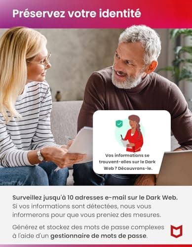McAfee Total Protection 2024 Exclusivité Amazon, 3 appareils|Antivirus, VPN, gestion des mots de passe, sécurité mobile et Internet|PC/Mac/iOS/Android|Abonnement 15 mois|Code d'activation par email
