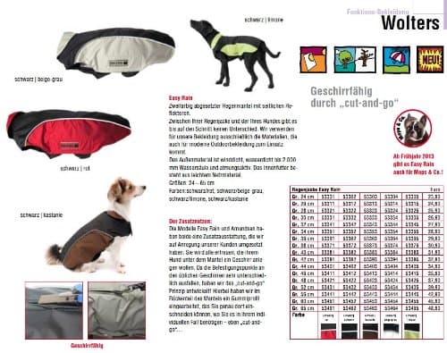 Wolters Cat & Dog Easy Rain Noir Longueur du dos 26 cm